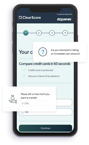 Device showing credit card on a mobile application